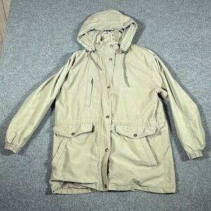 Northern Reflections Field Jacket Mens Small Vintage Khaki Tan Hooded Utility